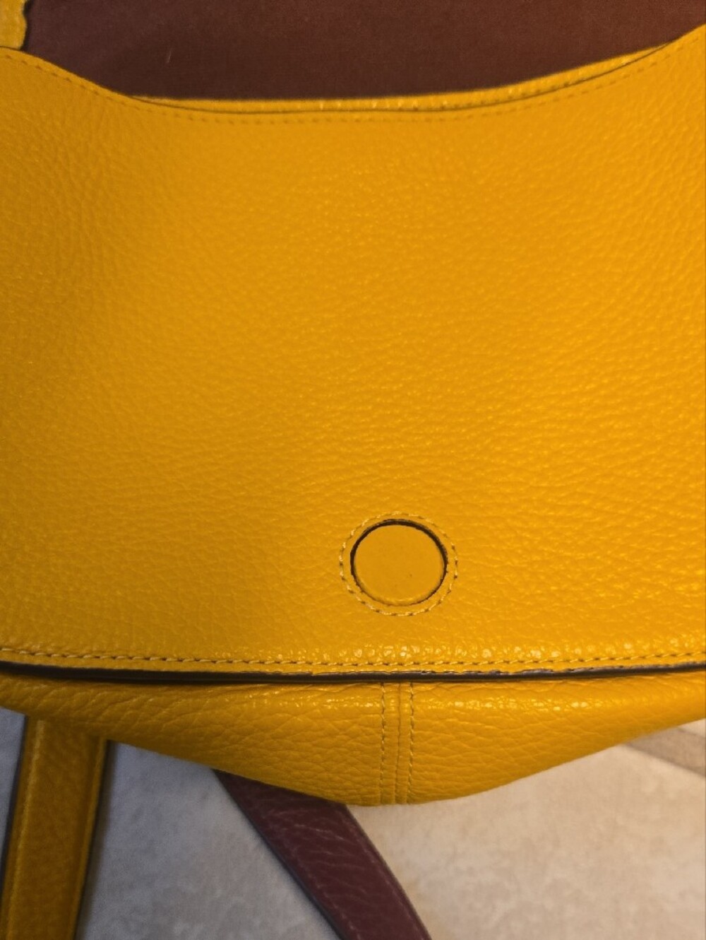 Coach Yellow Pebbled Leather Crossbody with Contrast Strap - Picture 7 of 9